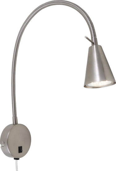 Briloner tusa - led wandlamp - zwenkbare bureaulamp - bedlamp met warm wit licht - 4.7 w - nikkel - ø8 x 45 cm