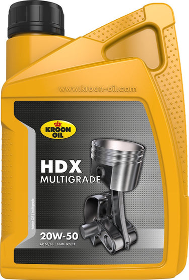 Kroon-oil hdx 20w-50 - motorolie - geschikt voor benzine- en dieselmotoren - 5 liter - transparant