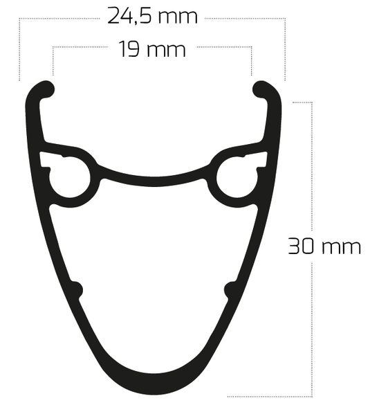 Ryde velg dutch 19 - 28 622 x 19c aluminium 36 gaats disc - zwart