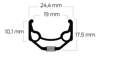 Ryde velg zac 19 28 622*19c aluminium - 36 gaats 14g - zwart ongeslepen