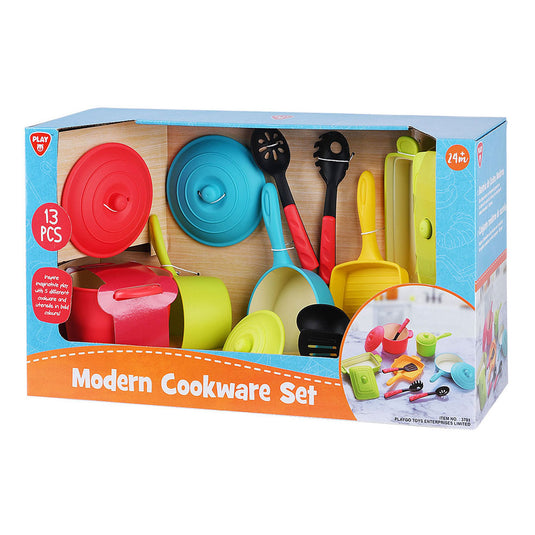Playgo pannen en keukenaccessoires modern speelset - 13dlg.