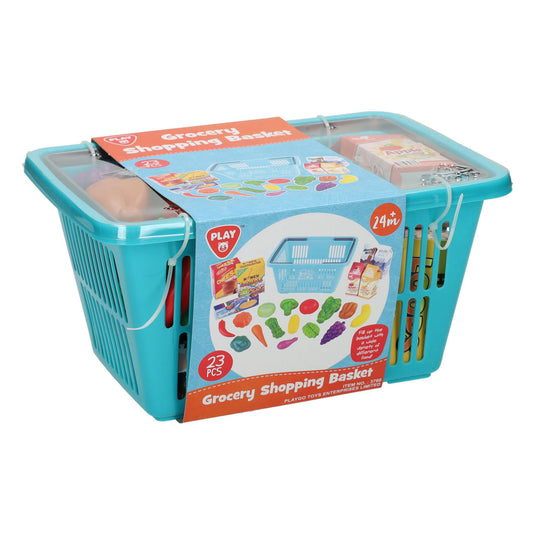 Playgo winkelmandje met boodschappen speelset - 23dlg.