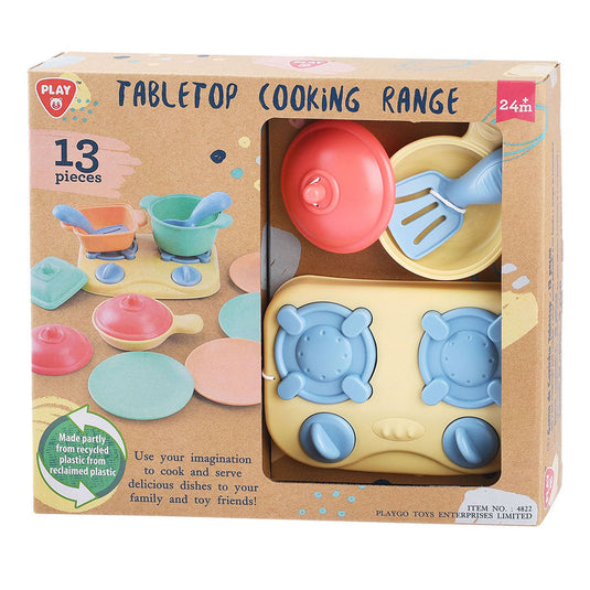 Playgo tafelblad kookfornuis met accessoires speelset - 13dlg.