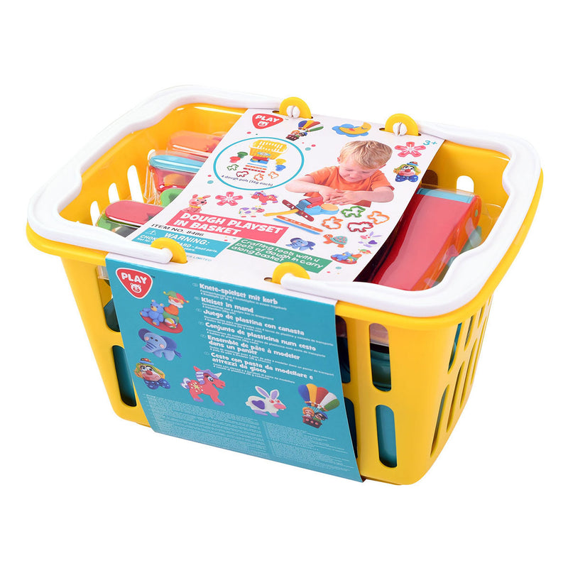 Load image into Gallery viewer, Playgo kleiset in winkelmand - 4 kleipotjes
