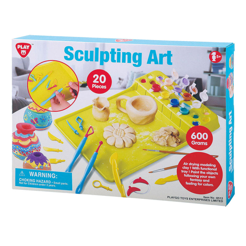 Load image into Gallery viewer, Playgo beeldhouwen kleiset met verf en accessoires - 20dlg.

