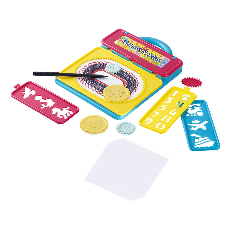 Load image into Gallery viewer, Playgo draagbare spirograaf en sjablonen tekenbord - 21dlg.
