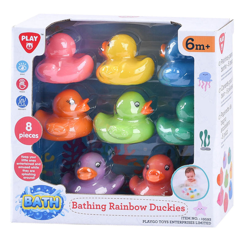 Load image into Gallery viewer, Playgo regenboog badeendjes - 8st.
