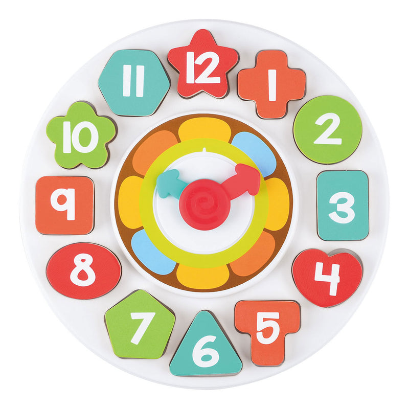 Load image into Gallery viewer, Playgo houten sorteer vormen - en leerklok - 13dlg.
