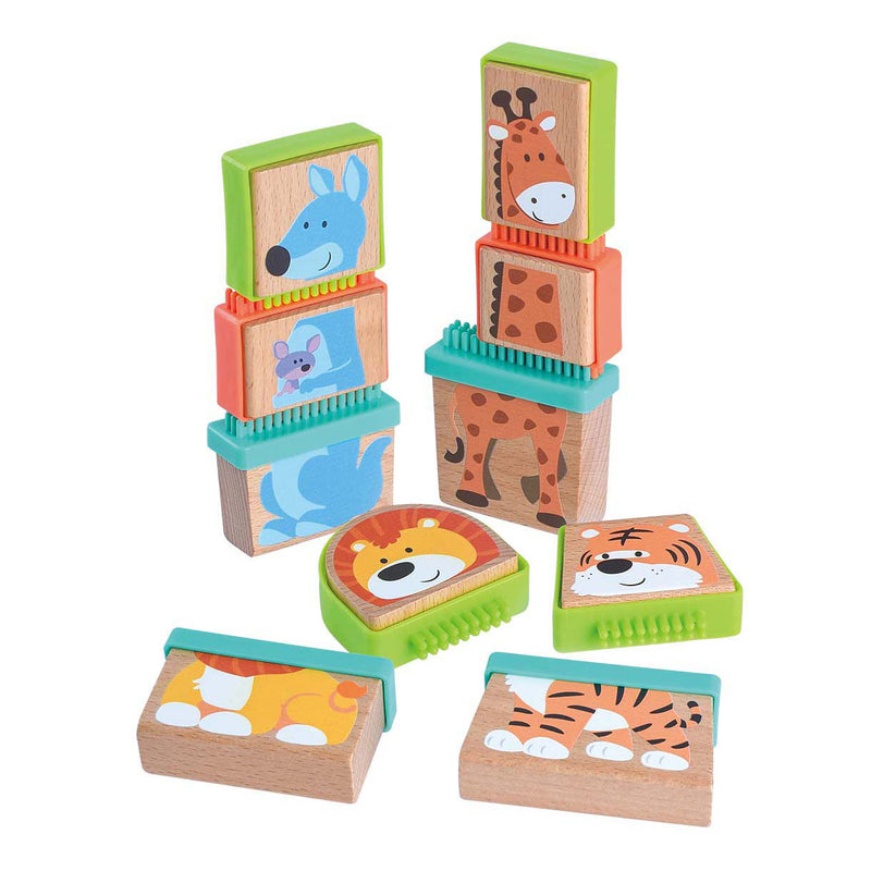 Load image into Gallery viewer, Playgo play houten blokpuzzel dieren, 20dlg.
