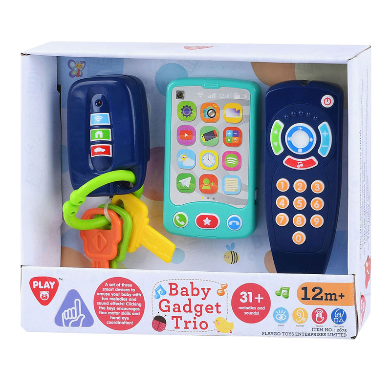 Load image into Gallery viewer, Play baby speeltjes sleutel, afstandsbediening en telefoon, 3dlg.
