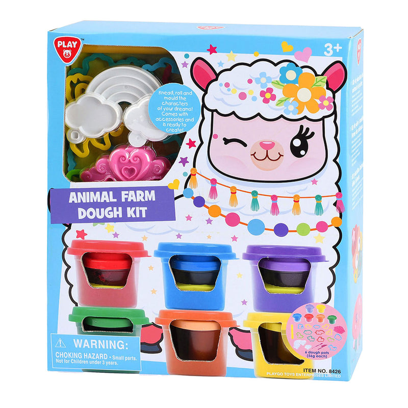 Load image into Gallery viewer, Playgo boerderijdieren kleiset - 6 kleipotjes
