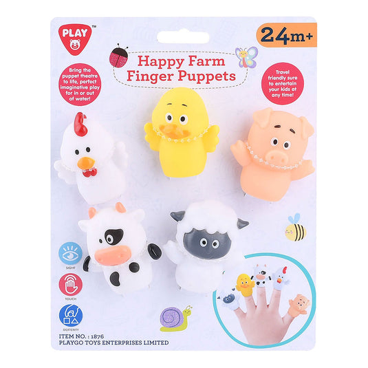 Playgo vingerpoppetjes boerderijdieren - 5st.