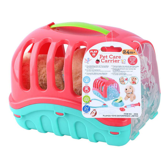 Playgo dieren reismandje met knuffelpuppy - 7dlg.