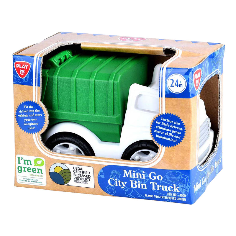 Load image into Gallery viewer, Playgo bio based vuilniswagen wit groen - 15cm
