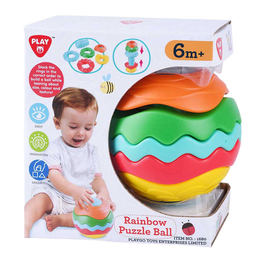 Playgo regenboog puzzelbal - 6dlg.