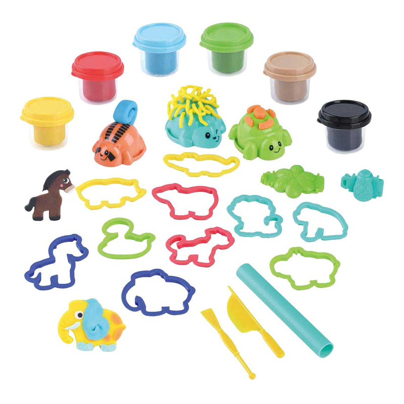 Load image into Gallery viewer, Playgo dieren eiland kleiset - 6 kleipotjes

