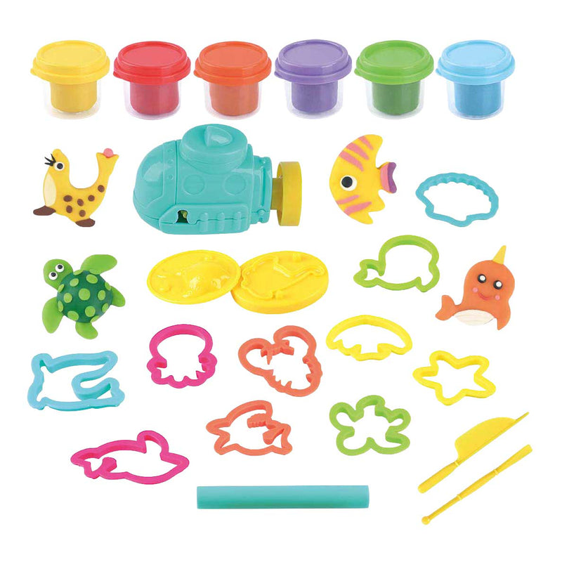 Load image into Gallery viewer, Playgo diep in de zee kleiset - 6 kleipotjes
