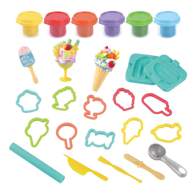 Load image into Gallery viewer, Playgo zoetigheden ijsjes kleiset - 6 kleipotjes
