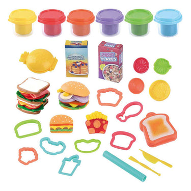 Playgo klei speelset lunch en snoep - 6 potjes kleurrijke klei.