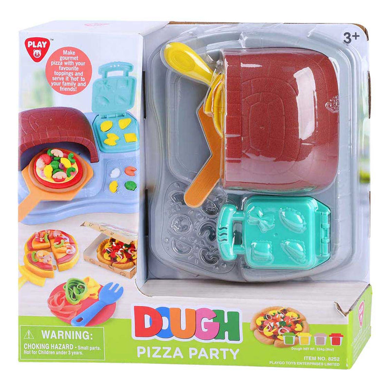 Load image into Gallery viewer, Playgo pizza feest kleiset - 4 kleipotjes
