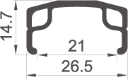 Voorwiel Rodi 28 622*21 Parallex - zilver