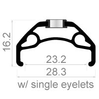 Load image into Gallery viewer, Rodi Velg Blackrock 23 28 29 622 x 23C aluminium 32 gaats 14G zwart
