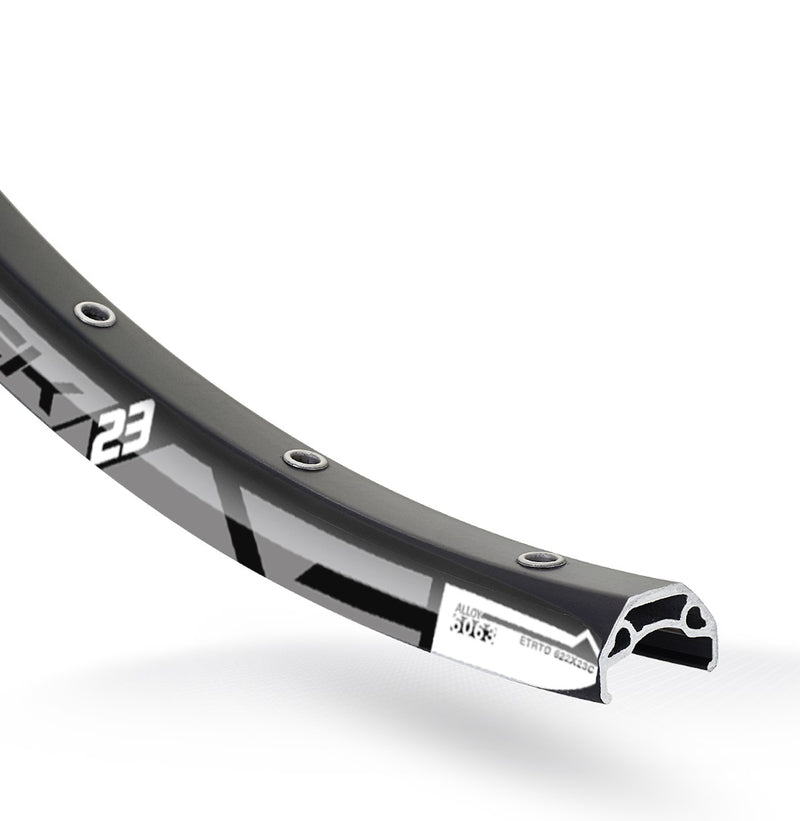 Load image into Gallery viewer, Rodi Velg Blackrock 23 28 29 622 x 23C aluminium 32 gaats 14G zwart

