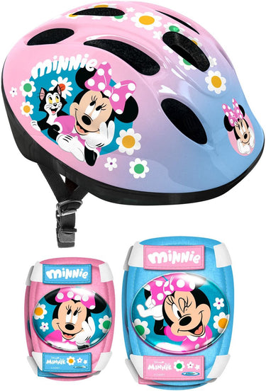 Minnie mouse helm en elleboog- kniebeschermers set - mn432507 - 50 56 cm
