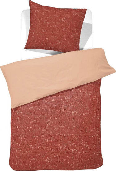 Damai - dekbedovertrekset - bio katoen - 140x200 220 cm - rood + 1 kussensloop 60x70