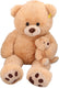Sunkid teddybeer - 130 cm - grote knuffelbeer met kleine teddy - knuffelbeer xxl - pluche beer voor kinderen en decoratie - beige