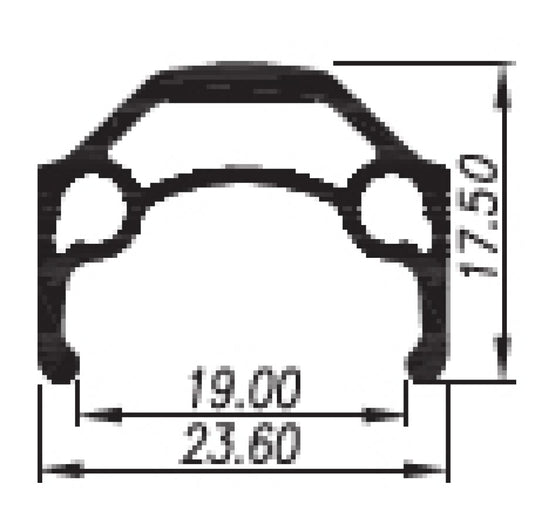 Velg Primax E STR19 26 559 x 19C - 36 gaats - spaak 14 Frans ventiel - zilver met remrand