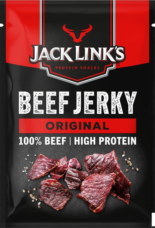 Jack link's original beef jerky - high protein - 100% beef - hoog in eiwitten - ideale proteine snack - voor tussendoor, onderweg of voor het sporten - 12x25g