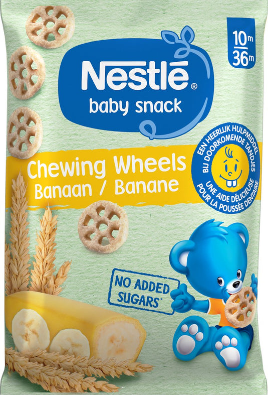 Nestlé biologische baby snack chewing wheels banaan - 10+ maanden - 7 x 28g
