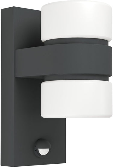 Eglo atollari wandlamp buiten - led - bewegingssensor - 23 cm - antraciet wit