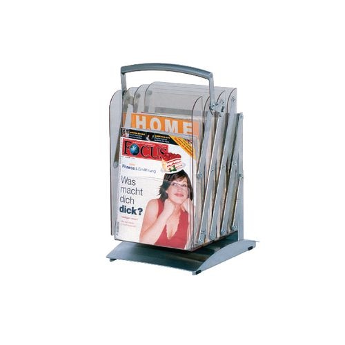 Imp infozuil tec-art kerkmann a4 26x30x45 155cm zilvergrijs