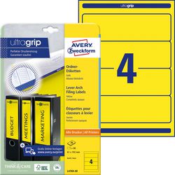 Ordneretiketten avery zweckform l4767-20 mat geel