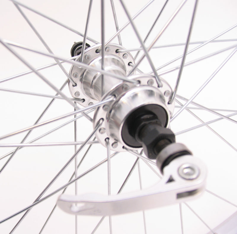 Afbeelding laden in galerijviewer, Achterwiel 28 622*21 Parallex velg freewheel naaf met snelspanner zilver
