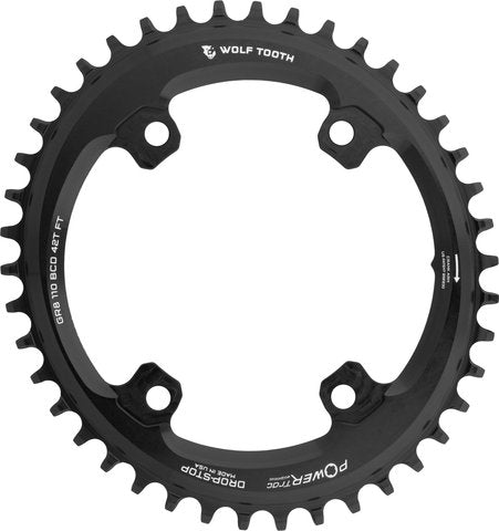 Load image into Gallery viewer, Wolf tooth components elliptical 110 bcd asymmetric 4-arm chainring for shimano grx
