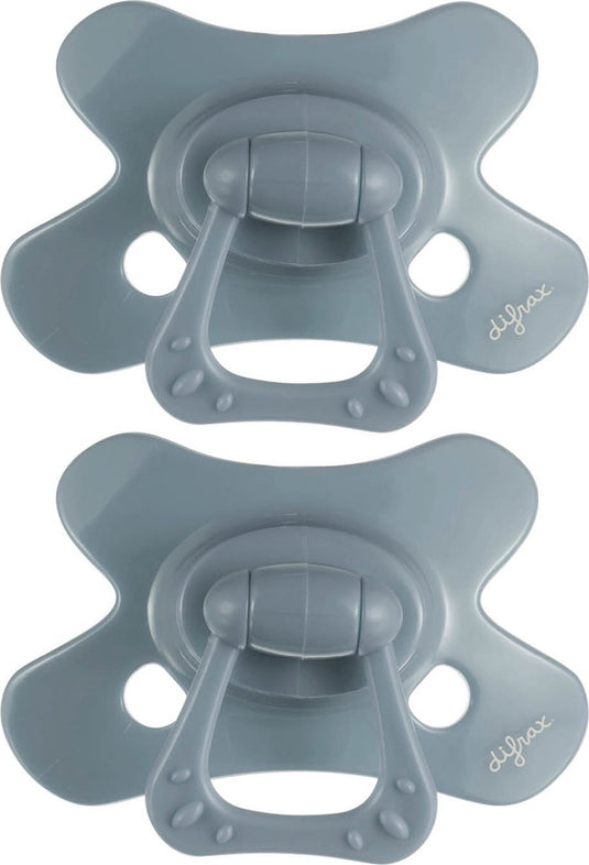 Difrax fopspeen natural - 6 tot 12 maanden - grijs - 2 stuks