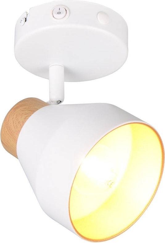 Rl live your light reality valentin - spot - wit mat - excl. 1x e14 4 w - wand- en plafondmontage - geschikt voor vaste montage of stekker - casalum