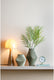 Present time vaas twisted rib - legergroen - ø16cm - polyresin - scandinavisch - bloemenvaas - woondecoratie - decoratieve vaas voor woonkamer of slaapkamer