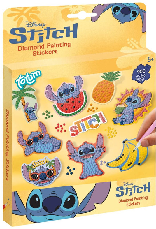 Totum disney stitch 9 grote stickers maken met 900+ diamond painting stickers - knutselen creatief speelgoed jongens en meisjes vanaf 5 jaar