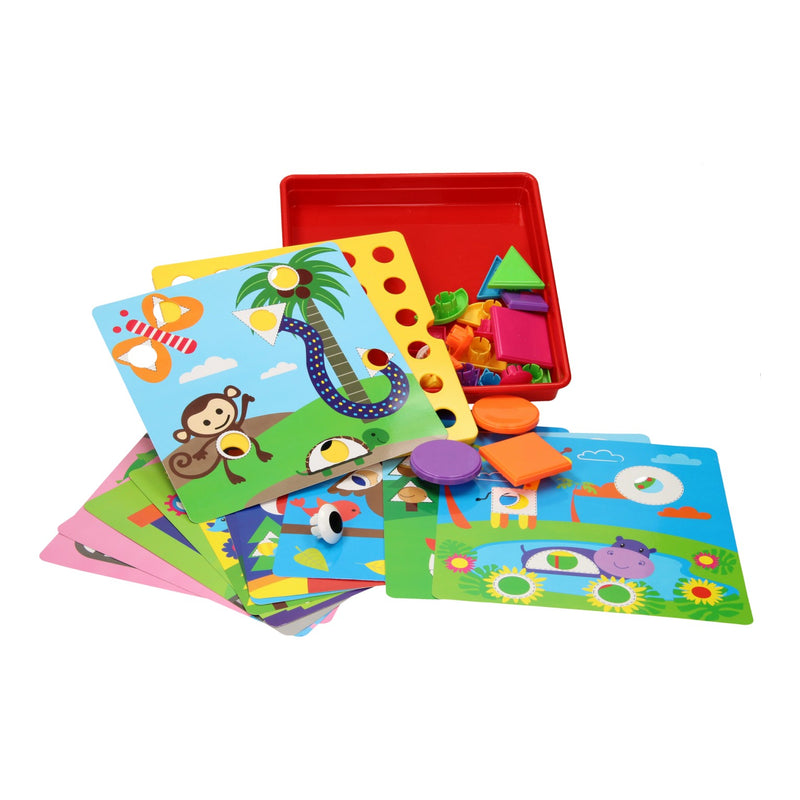 Load image into Gallery viewer, Vormenpuzzels met kleurenkaarten, 33dlg.
