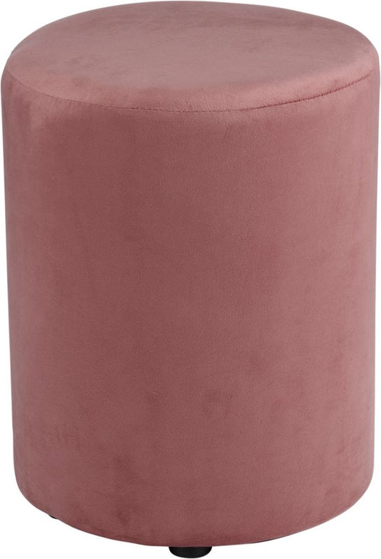 Arti casa poef rond velvet - ronde velvet poef 28x36 cm - compacte fauteuil of kruk - poef voor woonkamer en slaapkamer - roze