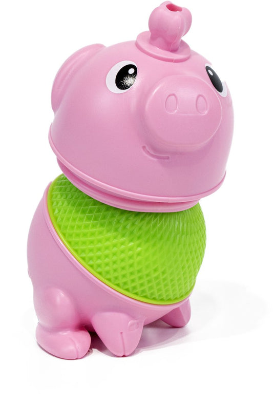 Lalaboom - constructiespeelgoed - educatieve kralen - set dieren kip en varken 6 stuks