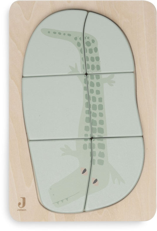 Jollein - houten puzzel - jungle jambo - croco - houten speelgoed - krokodil - 100% fsc