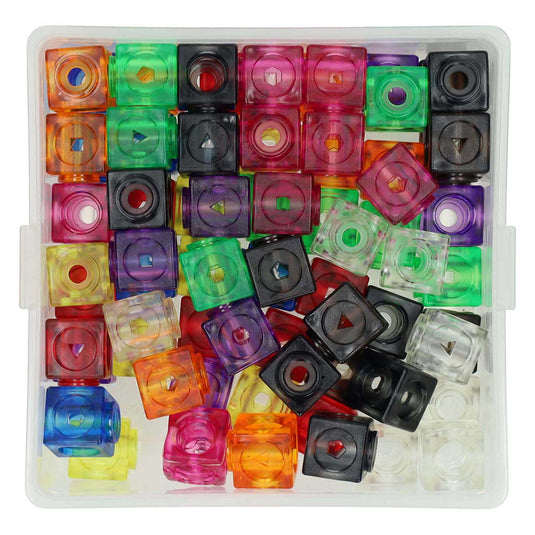 Transparante koppelblokjes - 75st. in opbergdoos