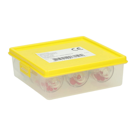 Geluids- en sorteerblokken met kralen in 3 maten - 9dlg