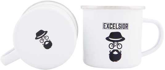 Excelsior mok mug 250ml 300ml white chrome rim