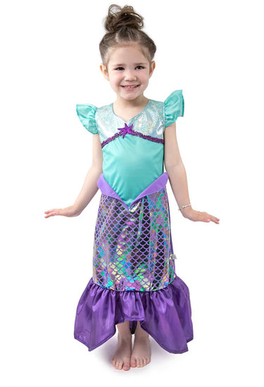 Little adventures - purple sparkle mermaid jurk – maat 110-122